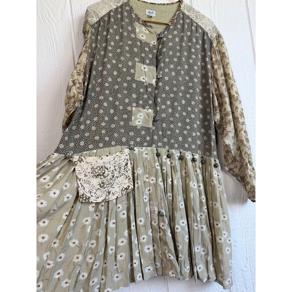 Marla Duran Art to Wear Patchwork Tunic Jacket Mixed Print Lagenlook Boho - Picture 3 of 6